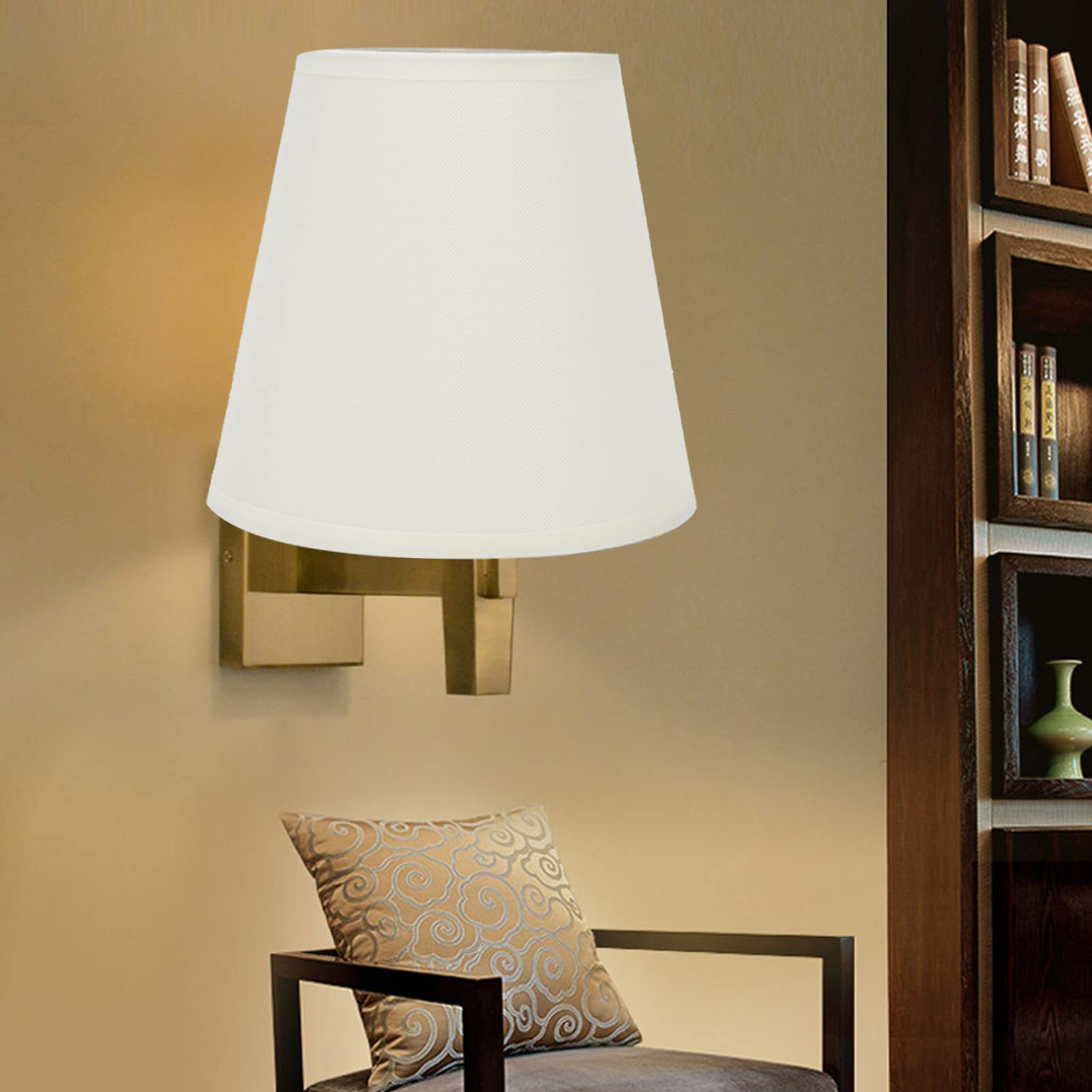 Alvinlite 2-Pack Fabric Drum Lamp Shades - Clip-On Table & Wall Light Covers for Bulbs & Candles (Yellow) - Perfect for Bedroom, Living Room, and Office Lighting Decor