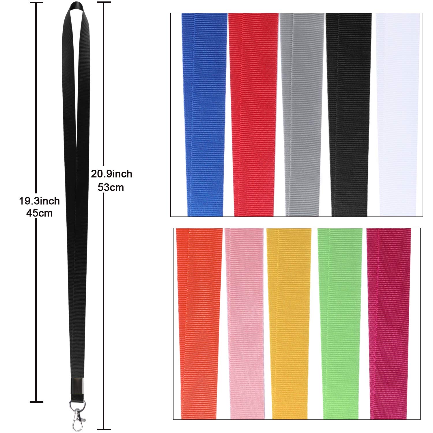 YOUOWO 10 Pack Colorful Lanyards for Keys & ID Badges - Office, Cruise, Kids