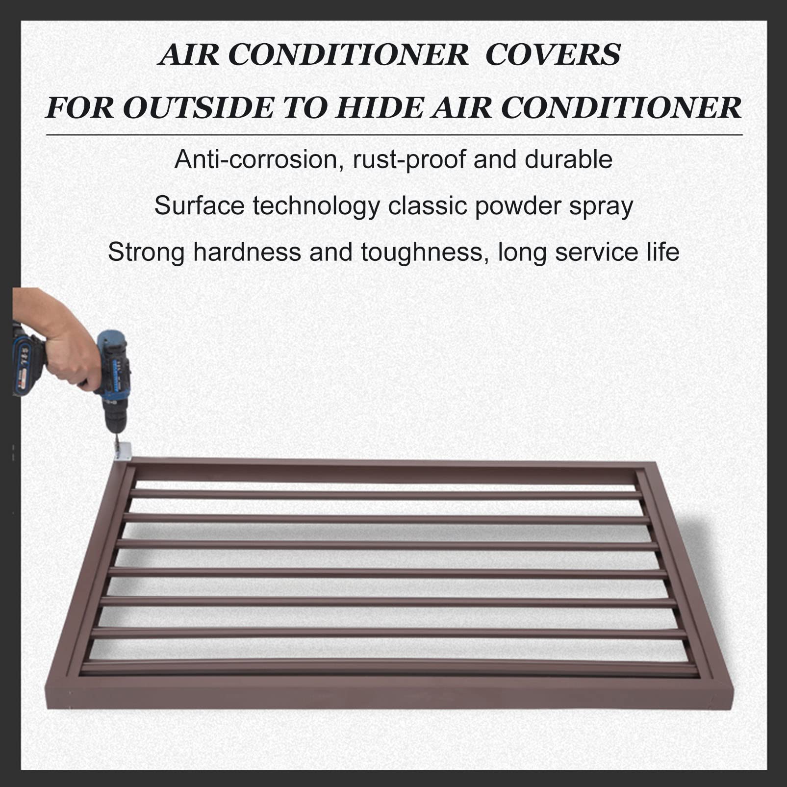 Outdoor Privacy Fence AC Cover Enclosure - Durable Aluminum Alloy Louvered Panel Screen Divider for Pool Pump Barrier & Patio Furniture Protection | Perfect for Garden Decoration, Backyard Privacy & HVAC Unit Concealment