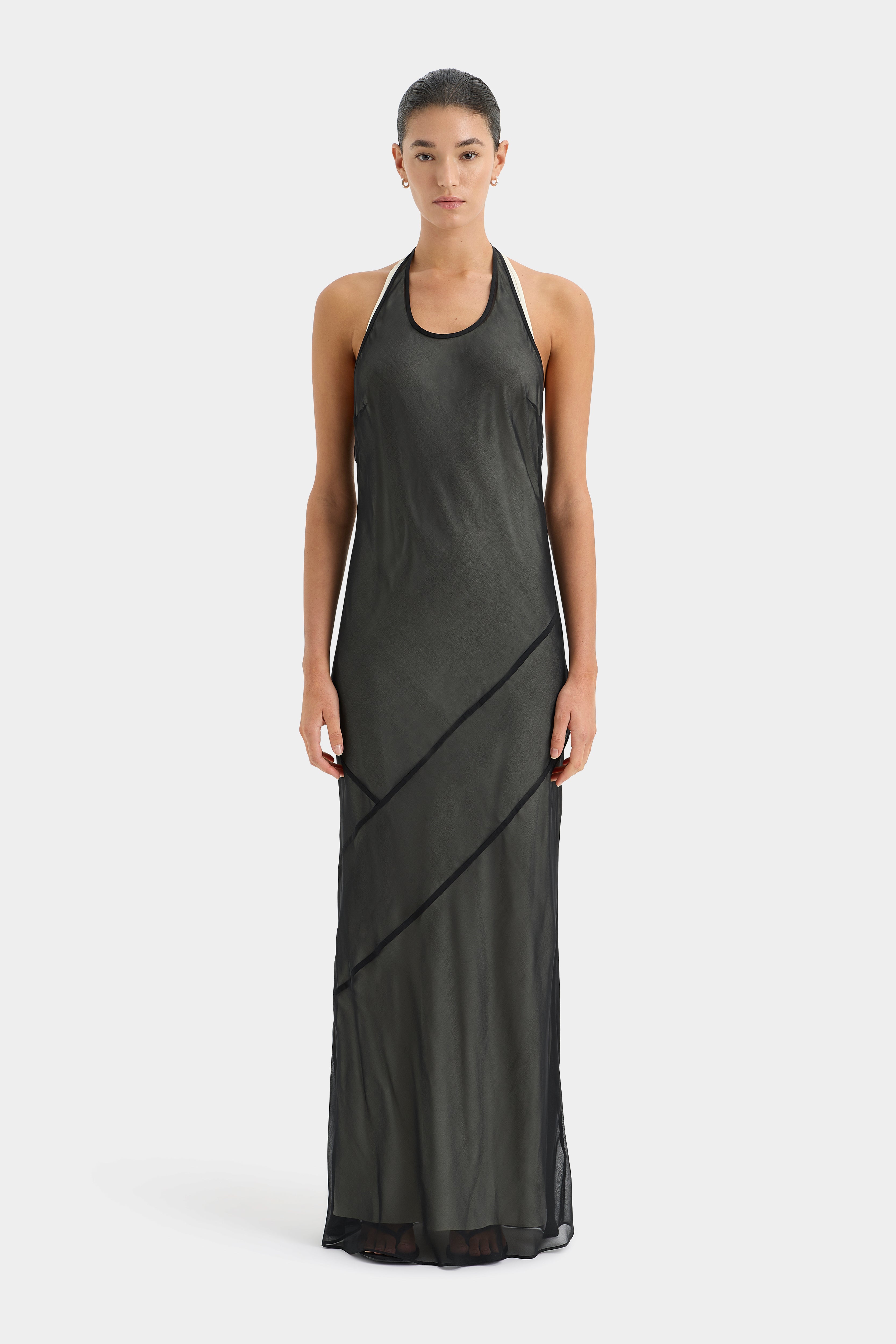 Sexy Strobe Halter Dress for Women - Clubwear Party Dress with Rhinestone Straps & High Slit - Perfect for Night Out, Bachelorette Party, and Date Night