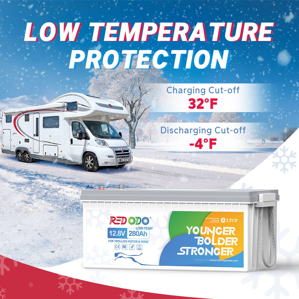 Redodo 12V 280Ah LiFePO4 Deep Cycle Battery with Low Temperature Protection - Perfect for RV, Marine, Solar Power Systems & Off-Grid Applications | Long-Lasting Lithium Iron Phosphate Battery for Camping, Boating & Renewable Energy Storage
