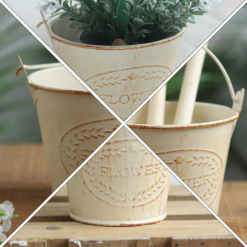 Hemoton 2-Pack Metal Hanging Planters for Indoor Plants - Iron Flower Pots with Hooks for Succulents, Herbs & Cacti | Perfect for Home, Garden, Balcony & Office Decor
