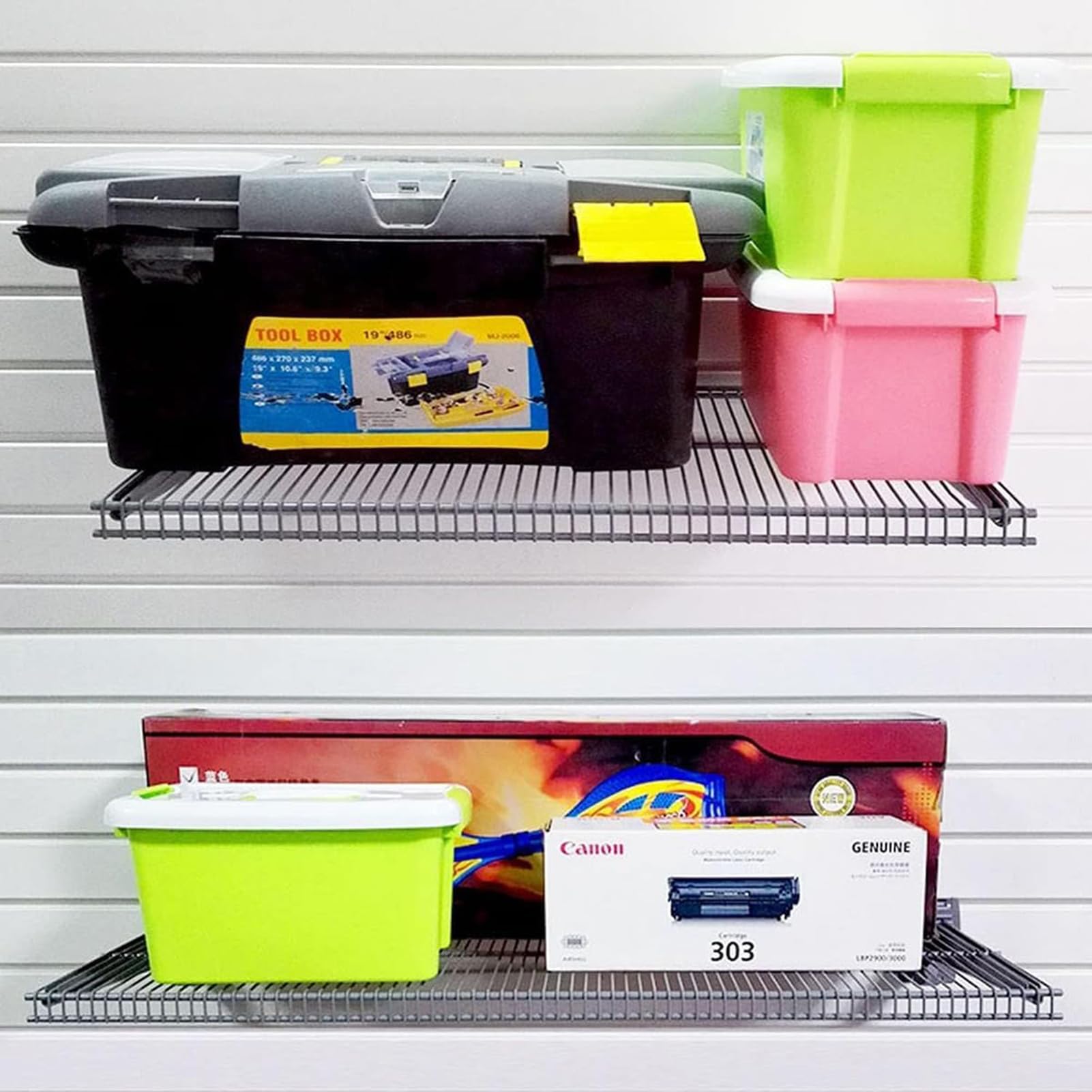 2-Pack Heavy Duty Metal Slatwall Shelves 23.6
