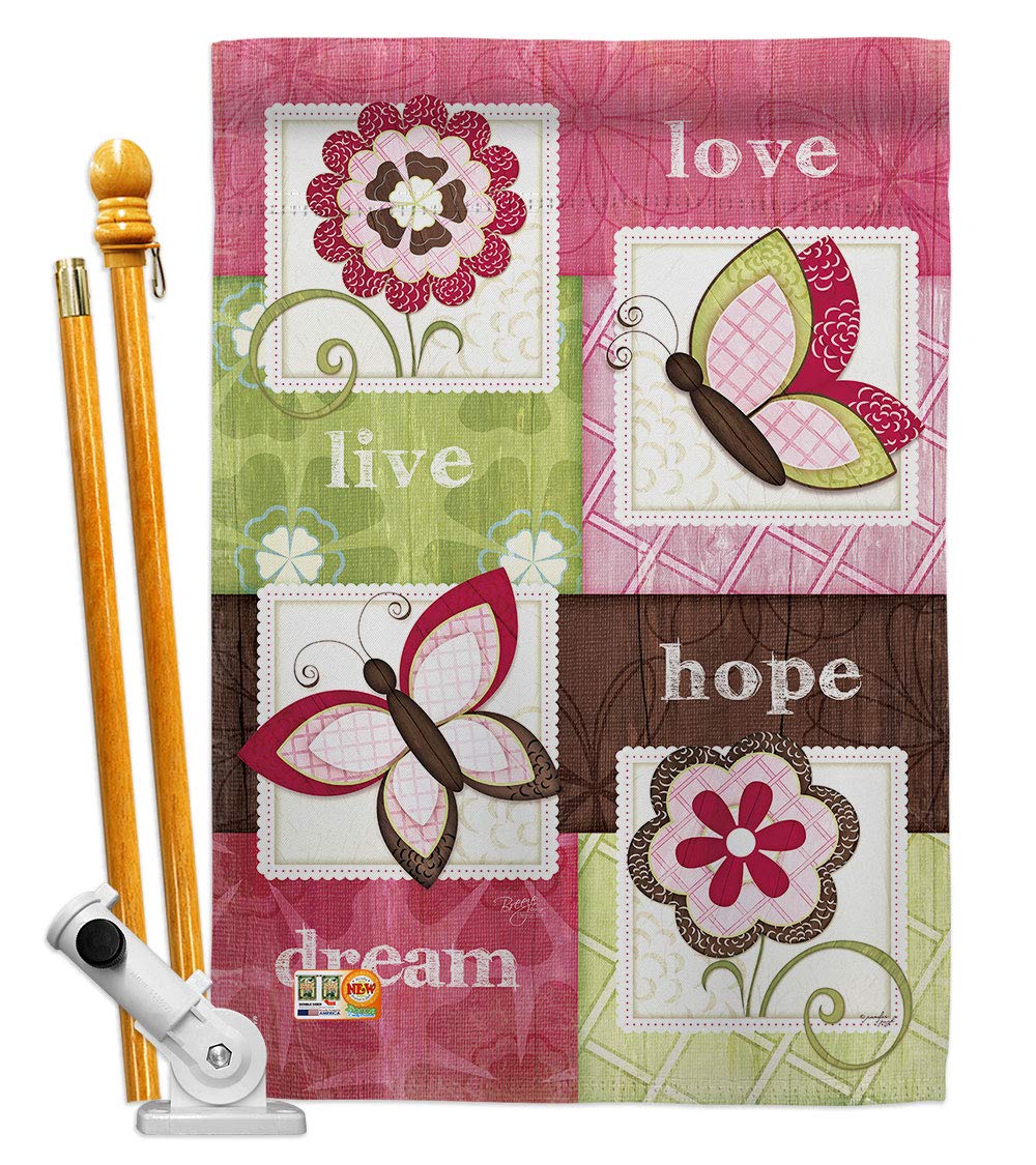 Butterfly Floral House Flag Set 28