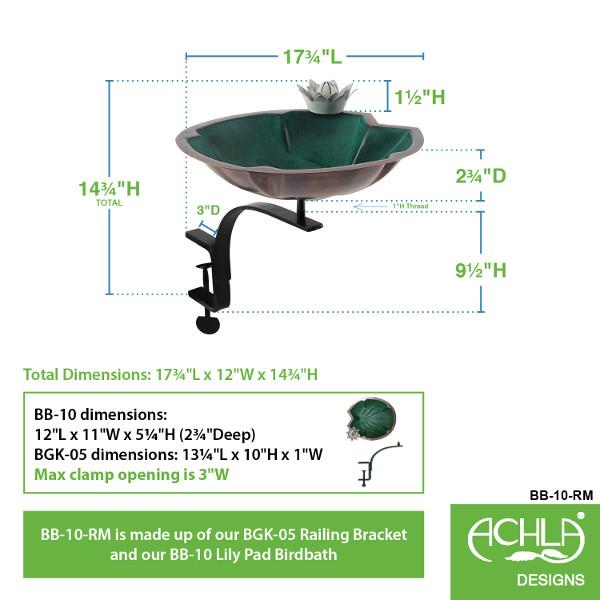 Lilypad Birdbath - Decorative Garden Bird Bath with Natural Leaf Design for Outdoor Bird Watching & Garden Decor