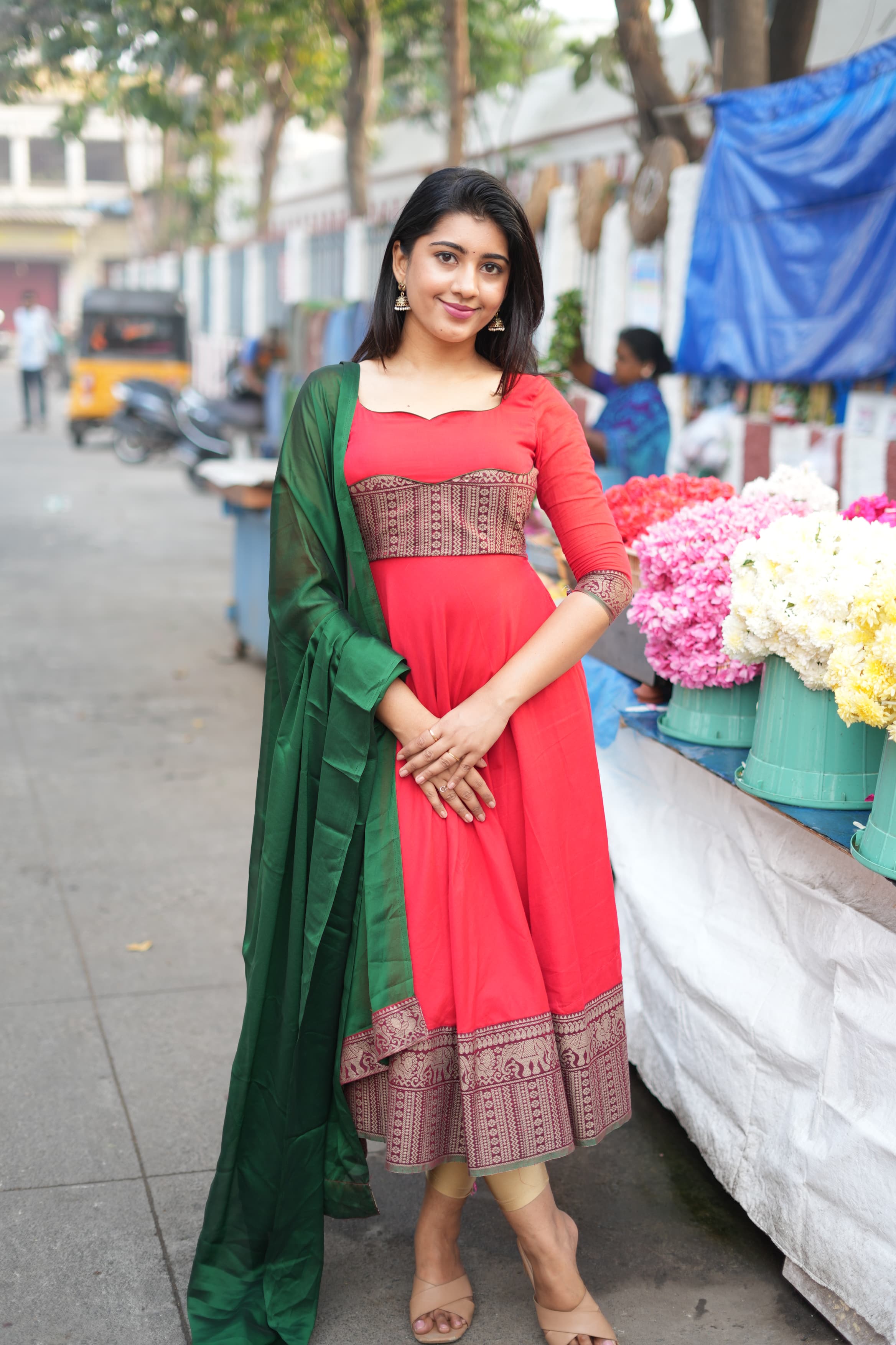 DD693 Padmaja Series 2 Pure Cotton Anarkali Dress - Elegant Indian Ethnic Wear for Women, Perfect for Festivals, Weddings & Special Occasions