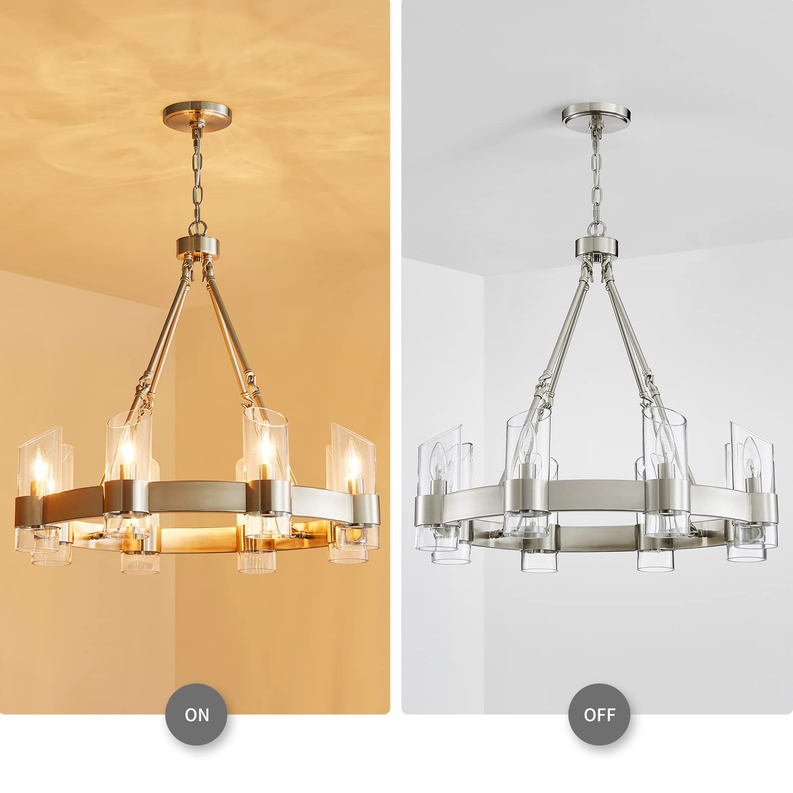 WUZUPS 8-Light Wagon Wheel Chandelier - 26