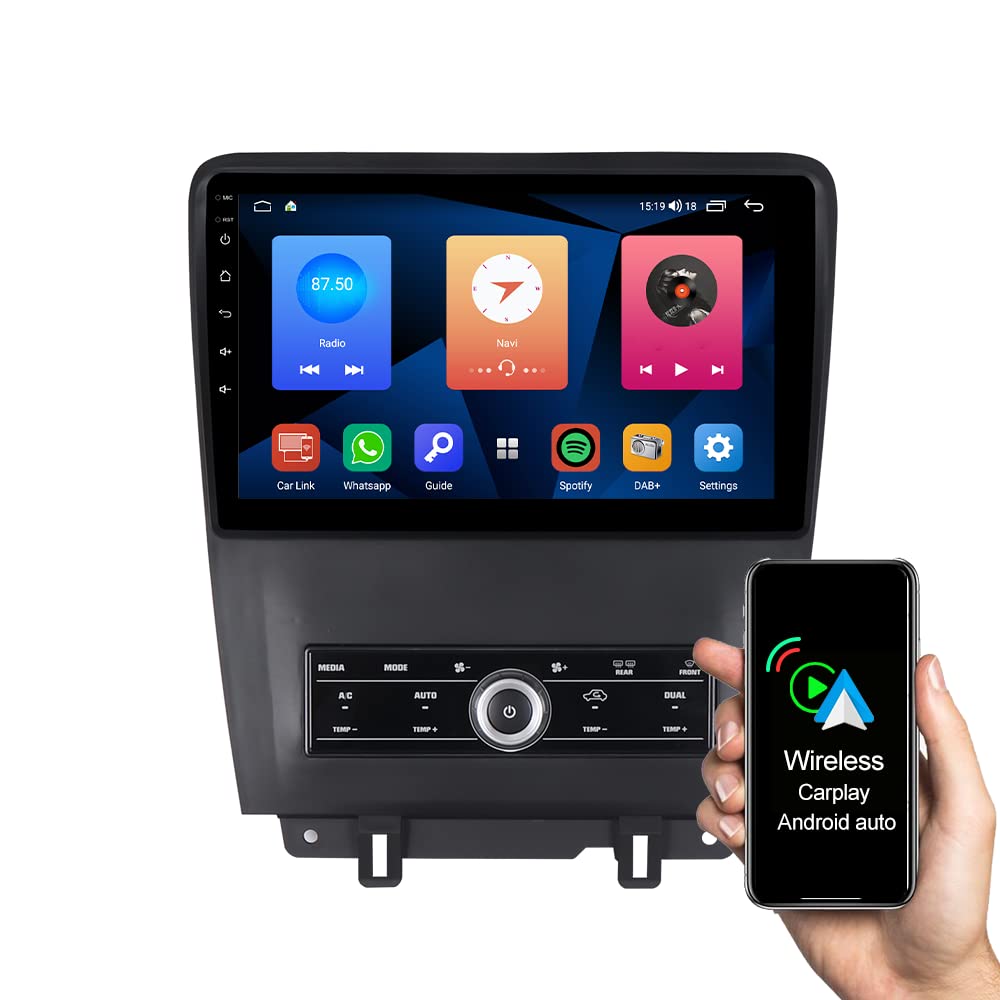 ASURE 10.1 Inch Android Car Stereo for Ford Mustang 2010-2014 | 4-Core 2GB RAM 32GB ROM | Wireless CarPlay & Android Auto | GPS Navigation | HD Touchscreen | SWC & DSP Support | Perfect for Road Trips & Daily Commuting