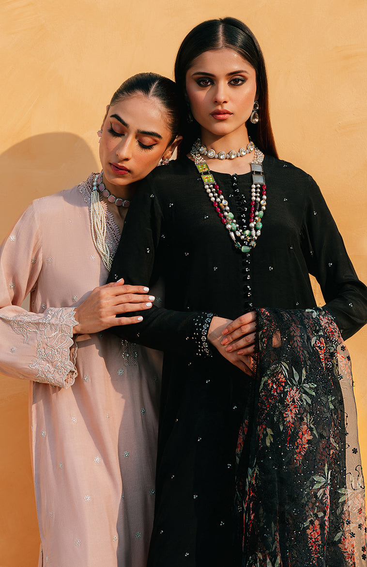 BLACK DAHLIA 2-Piece Outfit Set (Shirt & Dupatta) - Elegant Ethnic Wear for Women | Perfect for Weddings, Parties & Festive Occasions