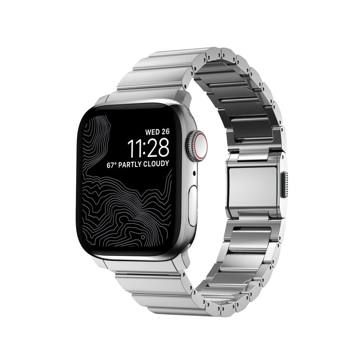 Nomad Apple Watch Band 40mm / 41mm Stainless Steel with Silver Hardware - Durable & Stylish for Workouts, Office & Everyday Wear