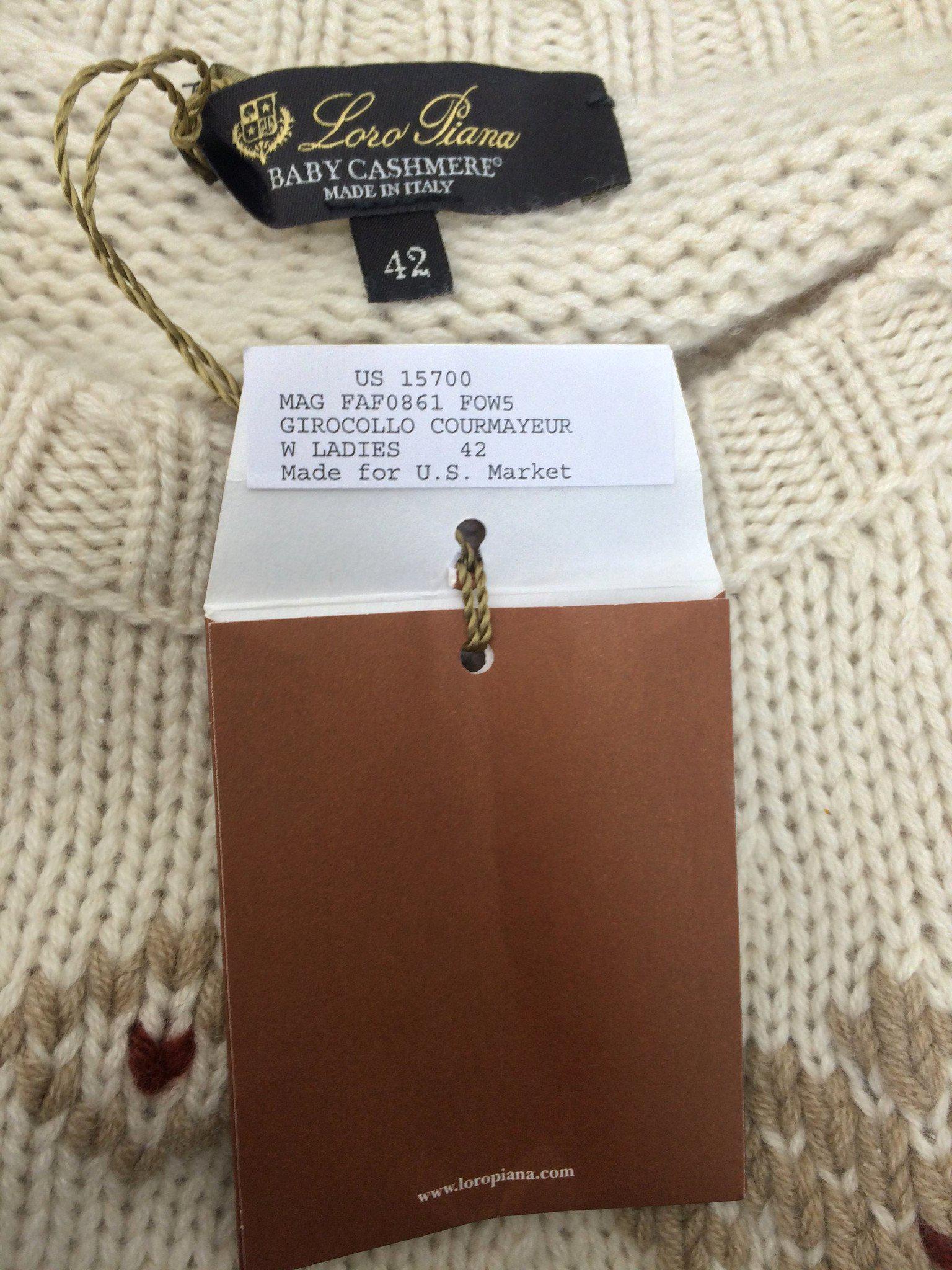 Loro Piana Courmayeur 100% Cashmere Sweater for Women - Size M - New & Authentic - Perfect for Winter Luxury & Office Wear