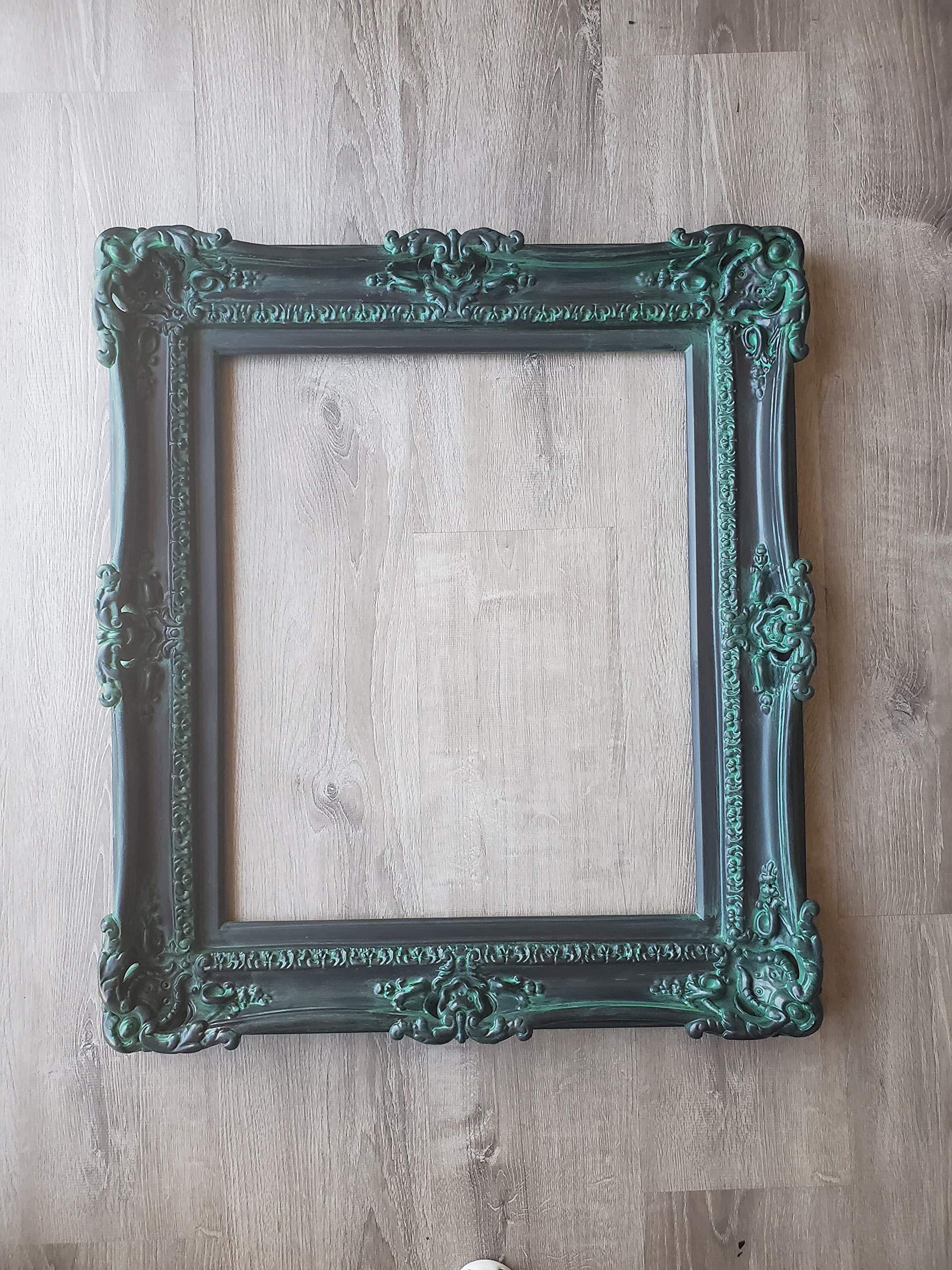 16x20 Baroque Picture Frame - Elegant Ornate Wall Art Frame for Canvas & Mirror with Antique Black Patina - Perfect for Living Room, Bedroom & Gallery Decor