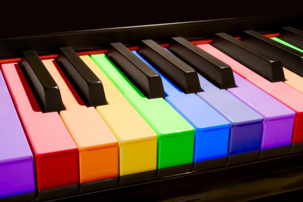 Wallmonkeys WM123800 The Rainbow Piano Peel and Stick Wall Decals - 72