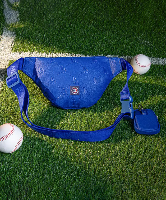 MLB Los Angeles Dodgers Official Logo Waist Pack - Crossbody Belt Bag for Men & Women - Perfect for Sports Games, Concerts & Travel