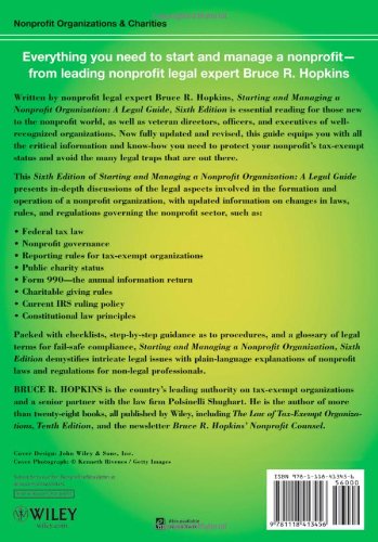 Starting and Managing a Nonprofit Organization: A Legal Guide for Nonprofit Founders and Leaders