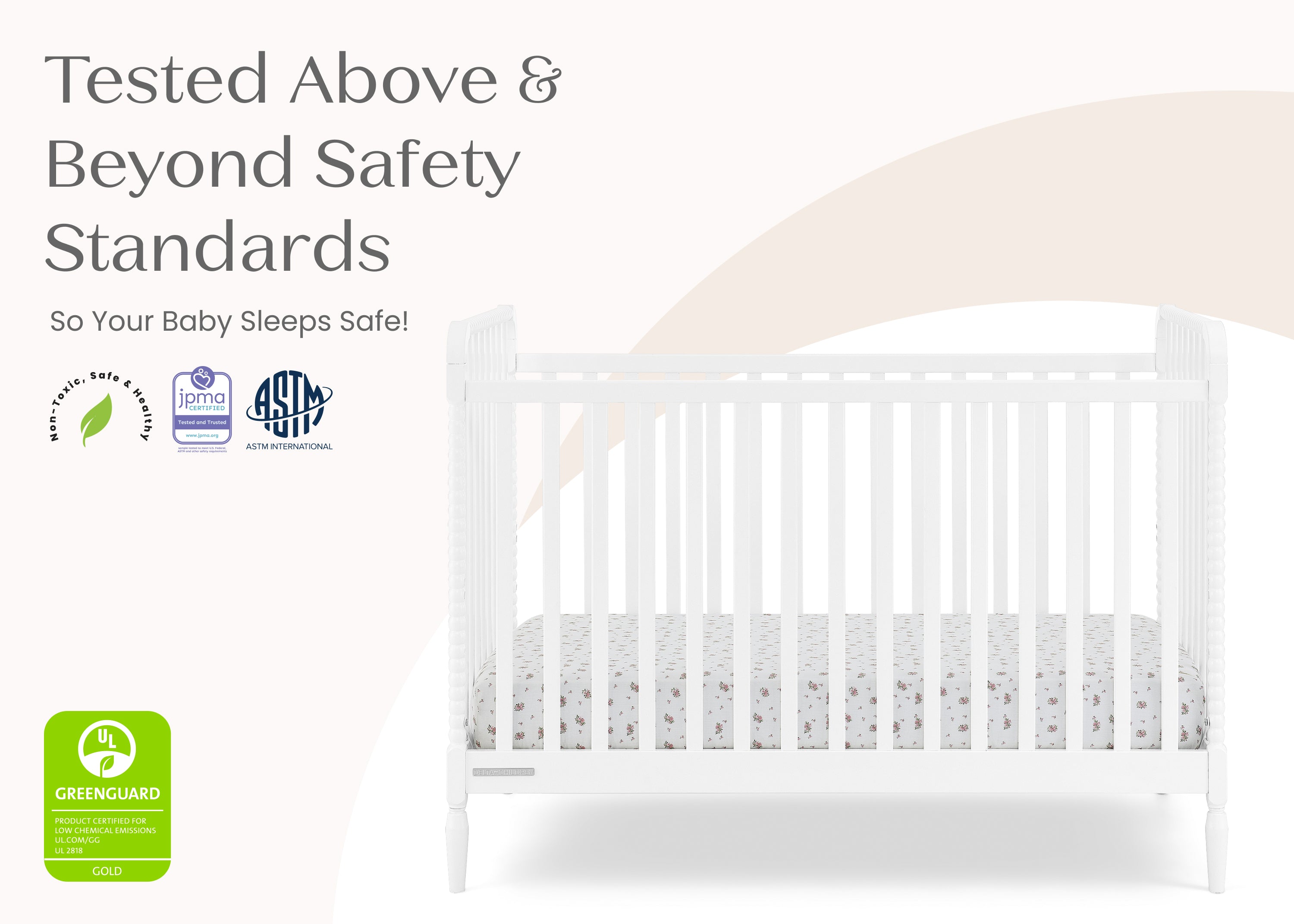 Lily 4-in-1 Convertible Baby Crib - White Nursery Furniture for Newborn to Toddler Bed | Perfect for Modern Nursery, Bedroom & Daycare