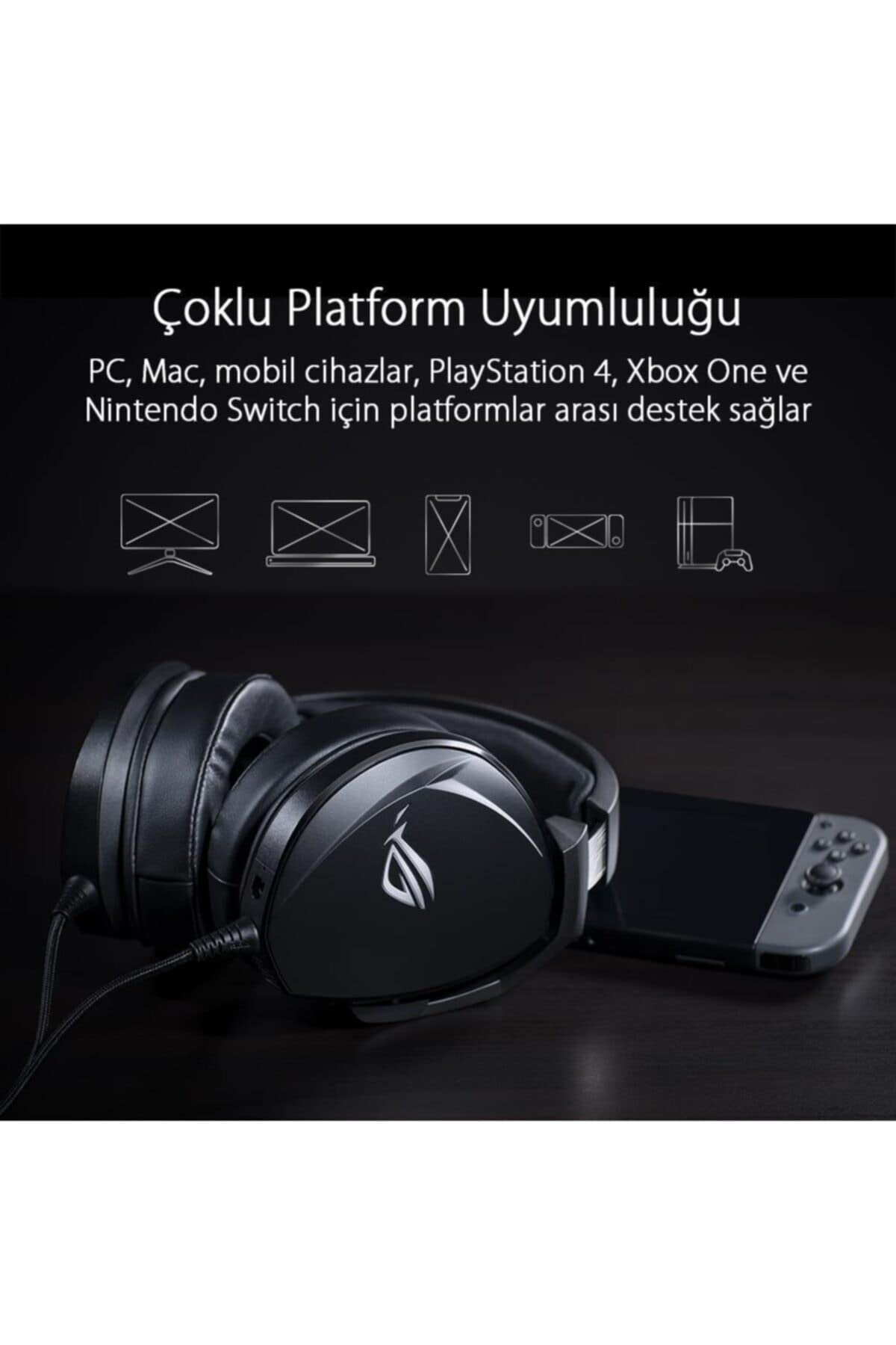 ASUS ROG Theta Electret Gaming Headset - 3.5mm Jack with Boom Mic, Compatible with PC, Smartphone, Laptop, Console & Nintendo Switch (Black) - Perfect for Competitive Gaming, Streaming & Online Meetings