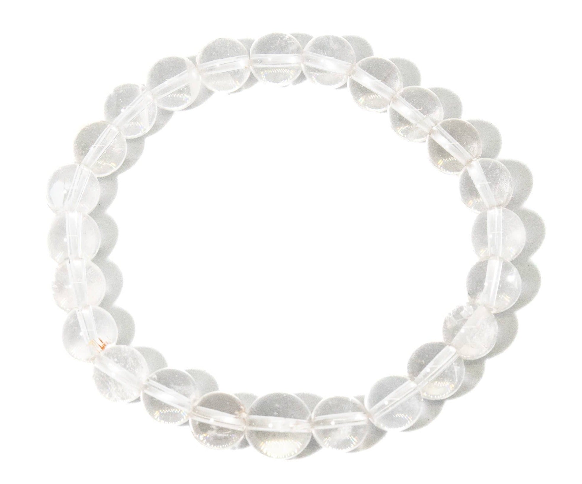 8mm Clear Quartz Crystal Beaded Bracelet - Natural Healing Stone Wrist Mala for Meditation, Yoga & Spiritual Energy (Unisex)