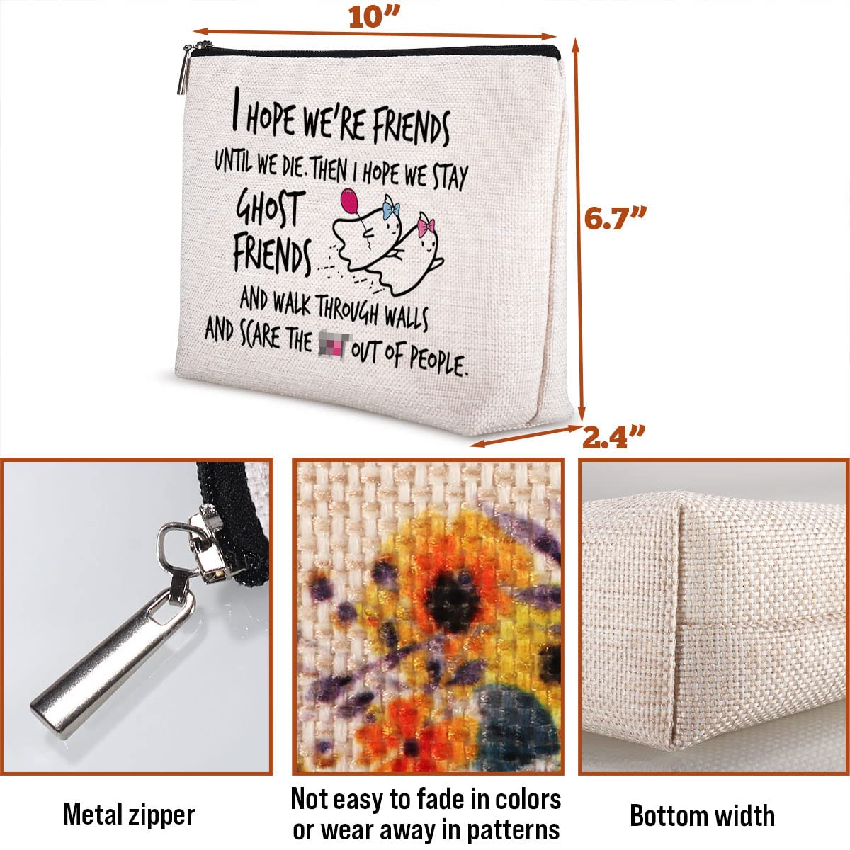 Best Friendship Gifts for Women - Cute Makeup Bag for Bestie BFF - Perfect Birthday Gift Idea for Her - MB003 | Great for Travel, Cosmetics Storage & Everyday Use