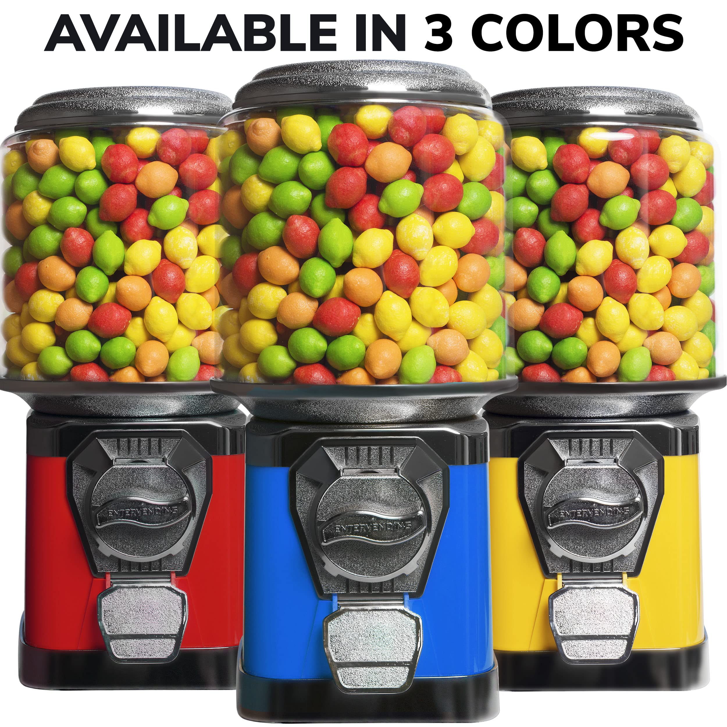Blue Gumball Machine for Kids - Coin Operated Bubble Gum Vending Machine with Cylinder Globe - Fun Home & Party Candy Dispenser - Perfect for Birthday Parties, Classroom Rewards & Office Snacks