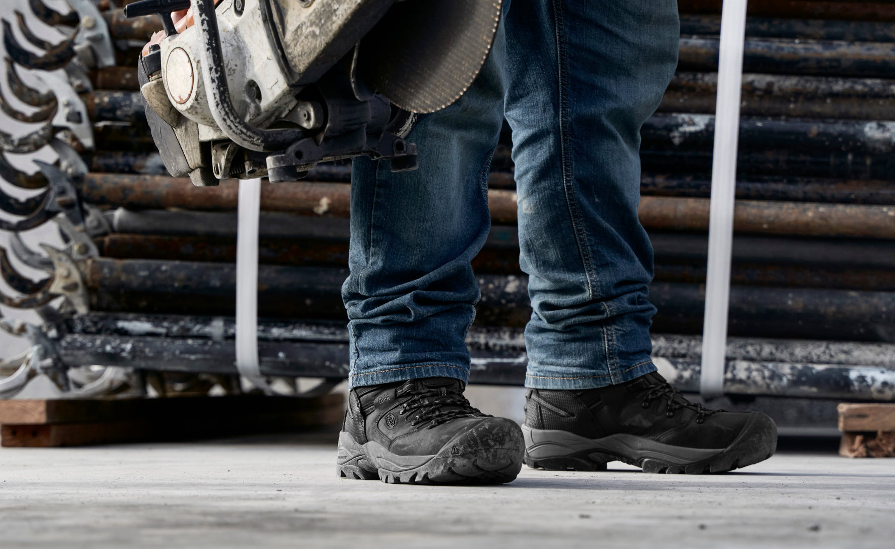 Men's Pittsburgh Energy 6 Waterproof Work Boot with Carbon Toe - Black/Forged Iron - Durable Safety Boots for Construction, Hiking & Outdoor Work