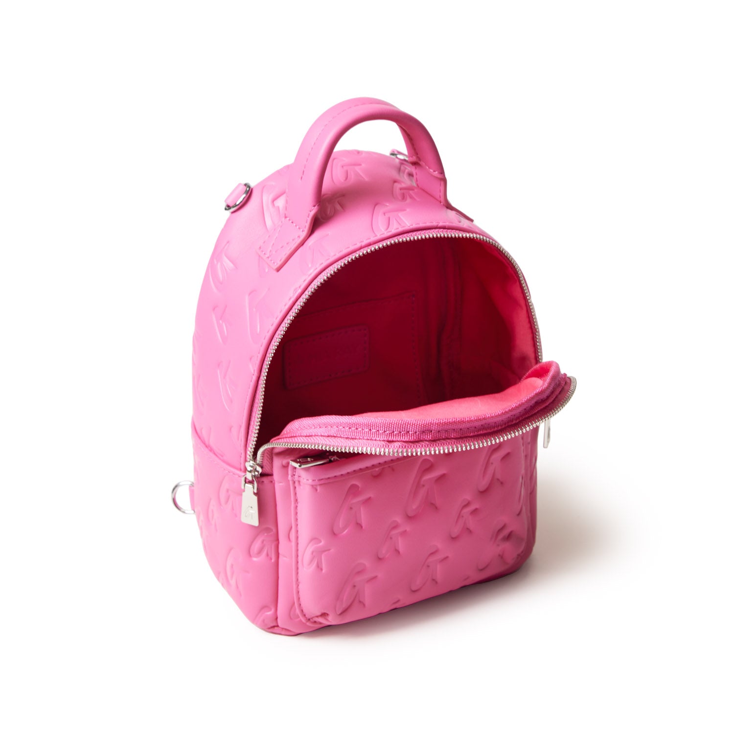 Mini Monogram Backpack for Women - Hot Pink Trendy Shoulder Bag for College, Travel & Everyday Use