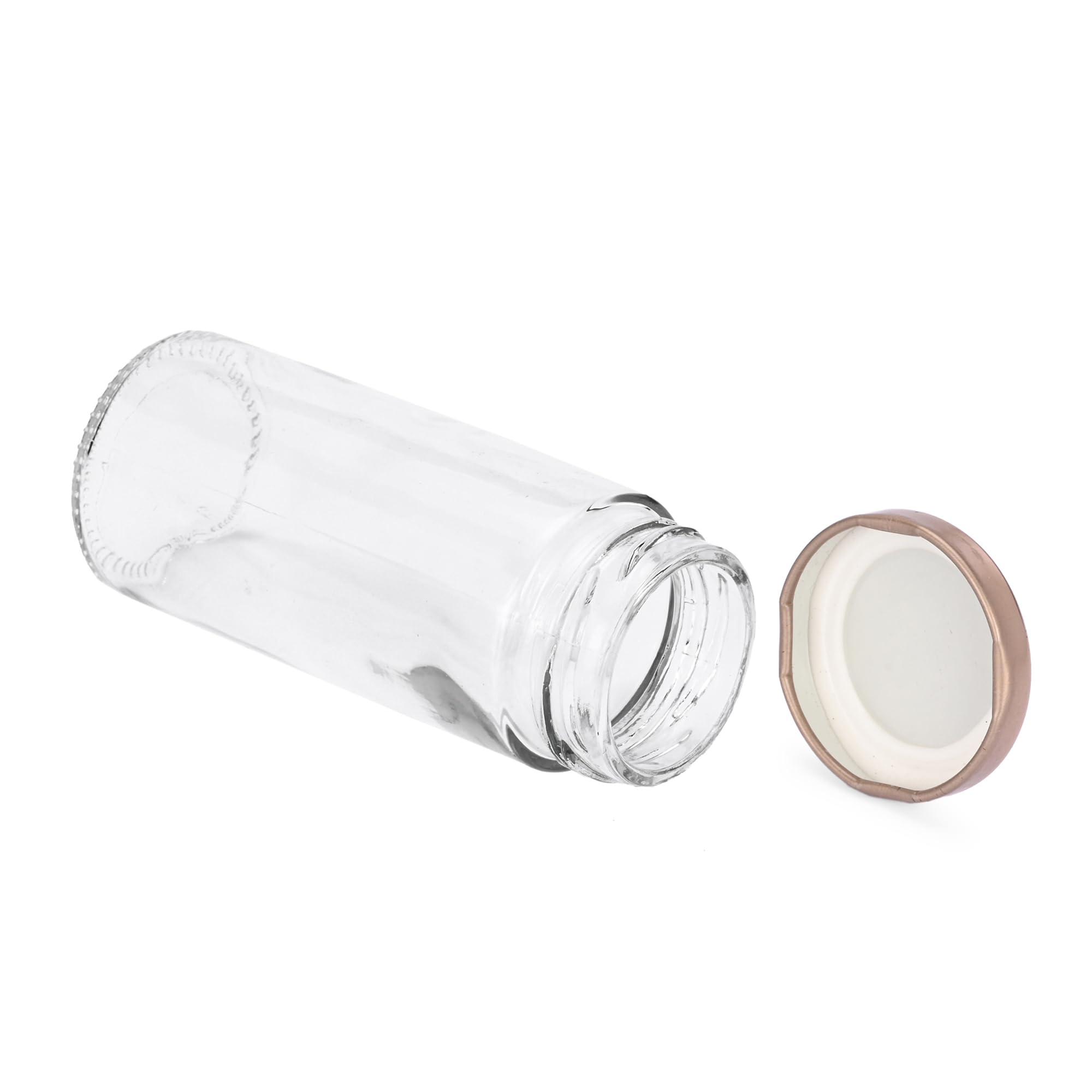 Stylish Sleek Transparent Glass Beverage Bottle - 100ml (3.4oz) Food Grade Safe for Water, Juice & Milk - Perfect for Home, Office & Outdoor Use