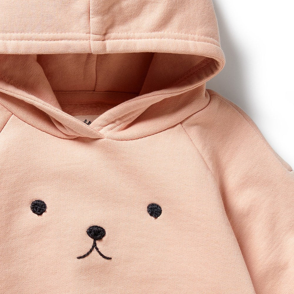 Soft Blush Pink Organic Cotton Hooded Sweatshirt for Women - Cozy Pullover Hoodie for Lounge, Yoga & Casual Wear