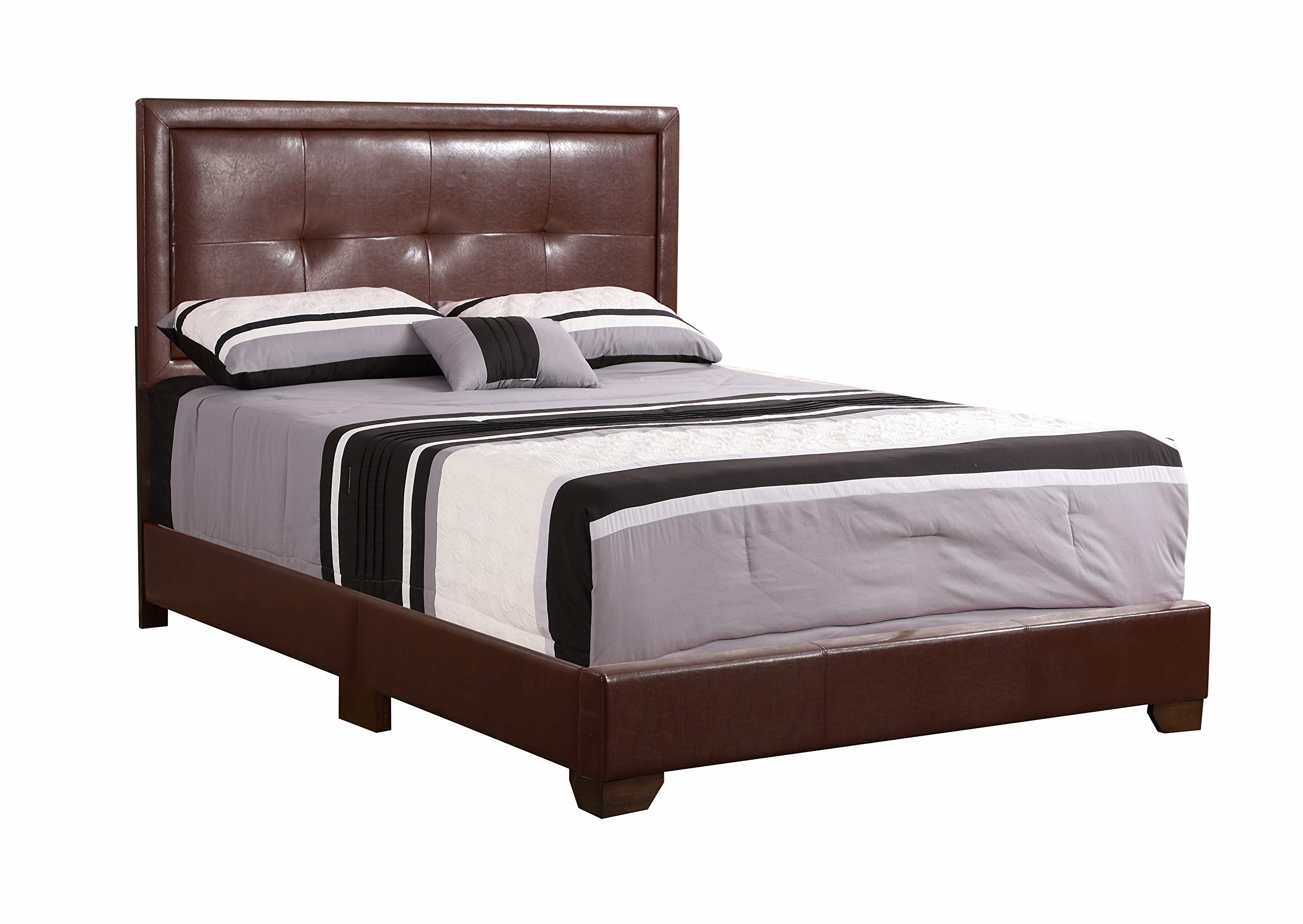 Glory Furniture G2596-QB-UP Queen Size Sleigh Bed Frame in Rich Brown - 3 Storage Drawers Included | Perfect for Master Bedroom, Guest Room & Cozy Cabin Retreats