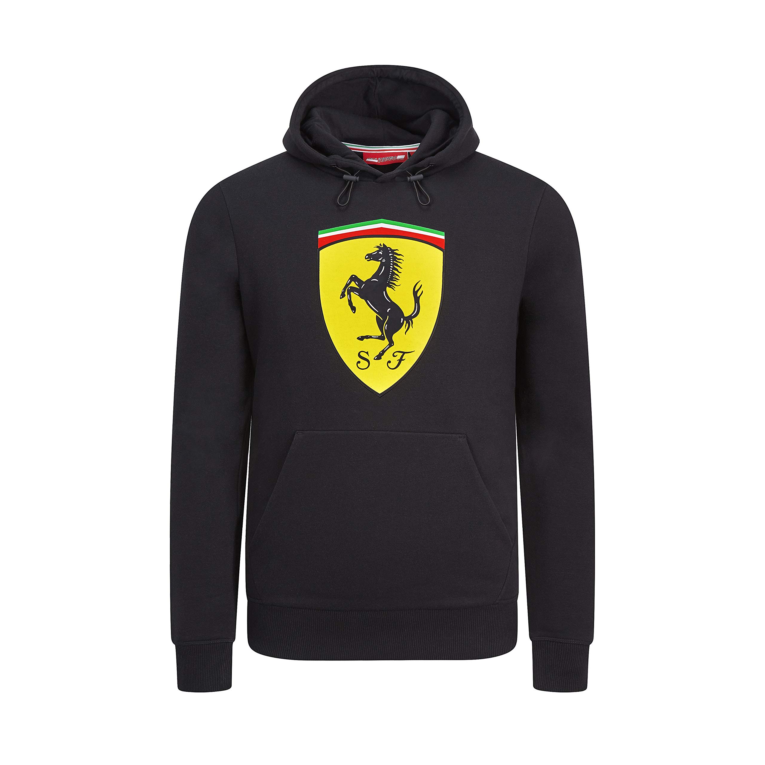 Scuderia Ferrari Men's Logo Hoodie - Black Cotton Pullover Sweatshirt for Casual Wear & Sports Fans | Perfect for Gifts, Racing Events & Everyday Comfort