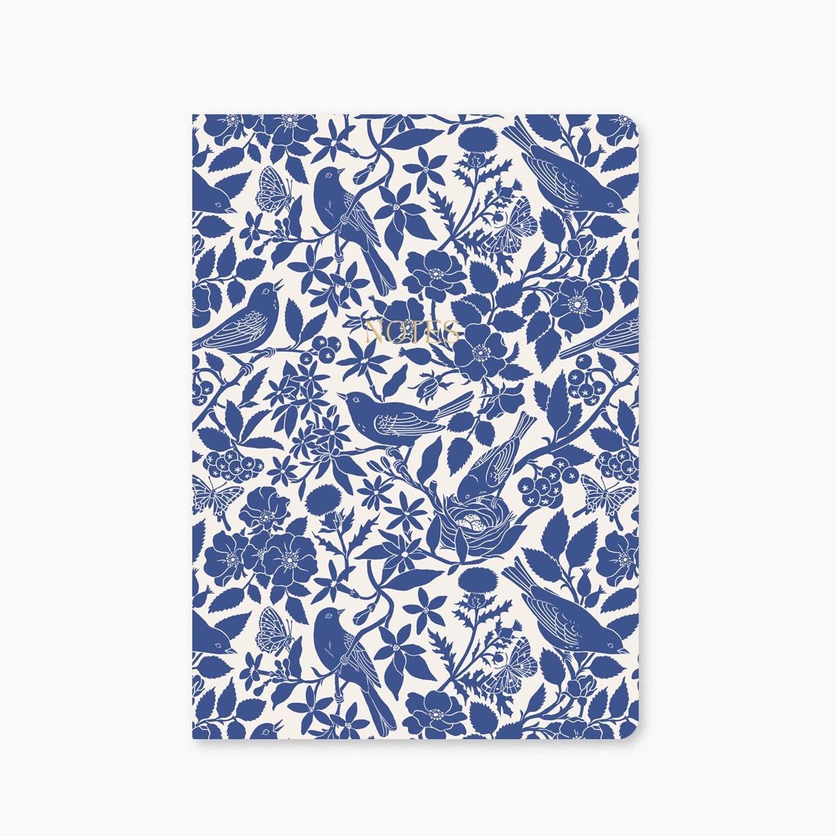 Botanica Paper Co. Softcover Grid Notebook - Blue Birds Design for Journaling, Sketching & Note Taking | Perfect for Students, Artists & Office Use