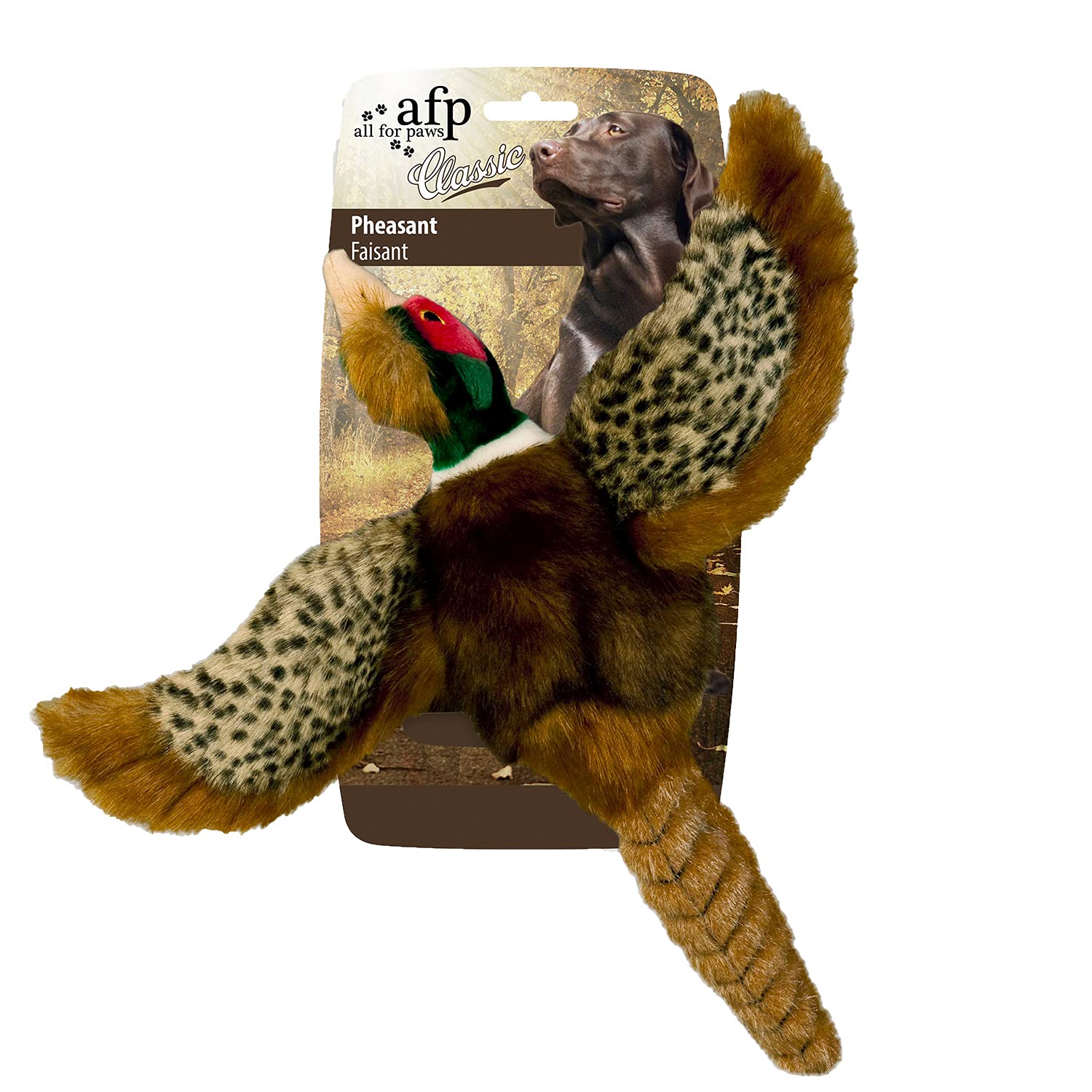 ALL FOR PAWS Classic Pheasant Dog Toys for Small Breeds - Interactive Chew Toy for Teething Puppies & Indoor Playtime