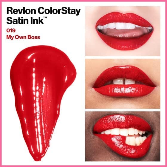 Revlon ColorStay Satin Ink Liquid Lipstick - My Own Boss #19, Long-Lasting Matte Lip Color for Everyday Wear & Special Occasions