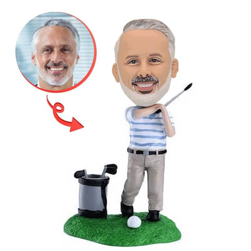 Custom Golf Bobblehead - Personalized Golf Player Figurine - Unique Golf Gifts for Men & Golf Lovers - Perfect for Office Desk Decor, Golf Tournaments, and Retirement Gifts