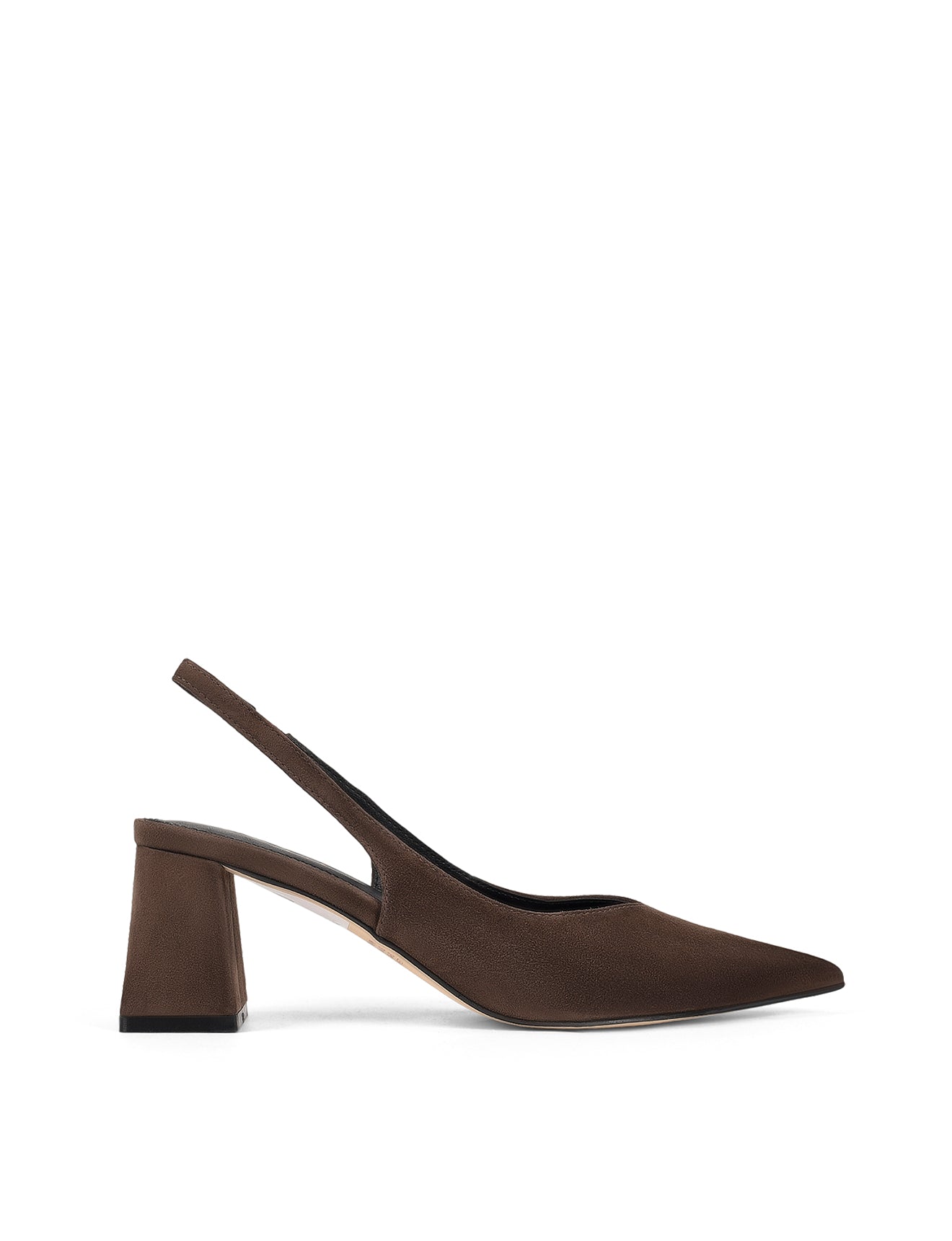 Yankee Slingback Block Heel Shoes - Chocolate Brown Suede Pumps for Women | Comfortable & Stylish Heels for Office, Party & Special Occasions