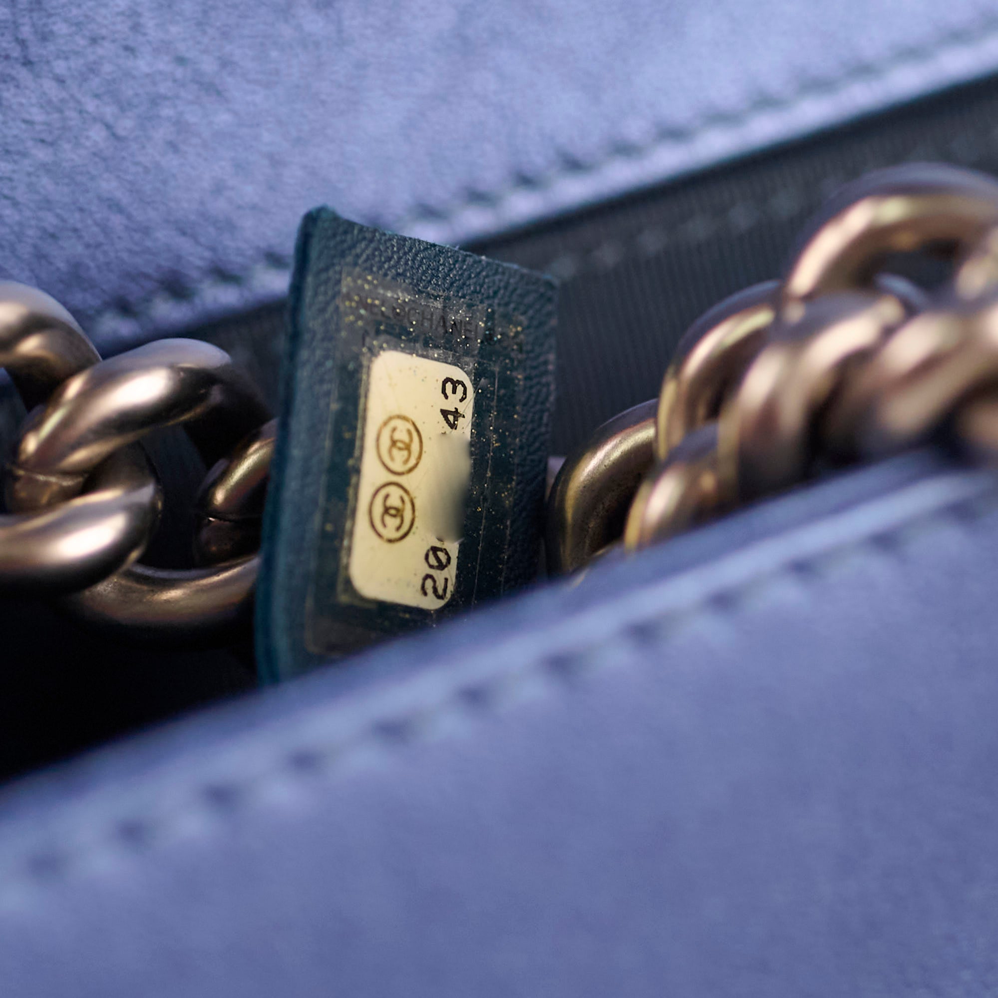 Chanel Old Medium Boy Bag in Metallic Blue - Luxury Crossbody Handbag for Women, Perfect for Evening Events & Date Nights