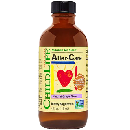 Child Life AllerCare Natural Grape Flavor Allergy Support for Kids - 4 fl oz (118 ml) - Immune System & Seasonal Relief - Perfect for Daily Use at Home or School