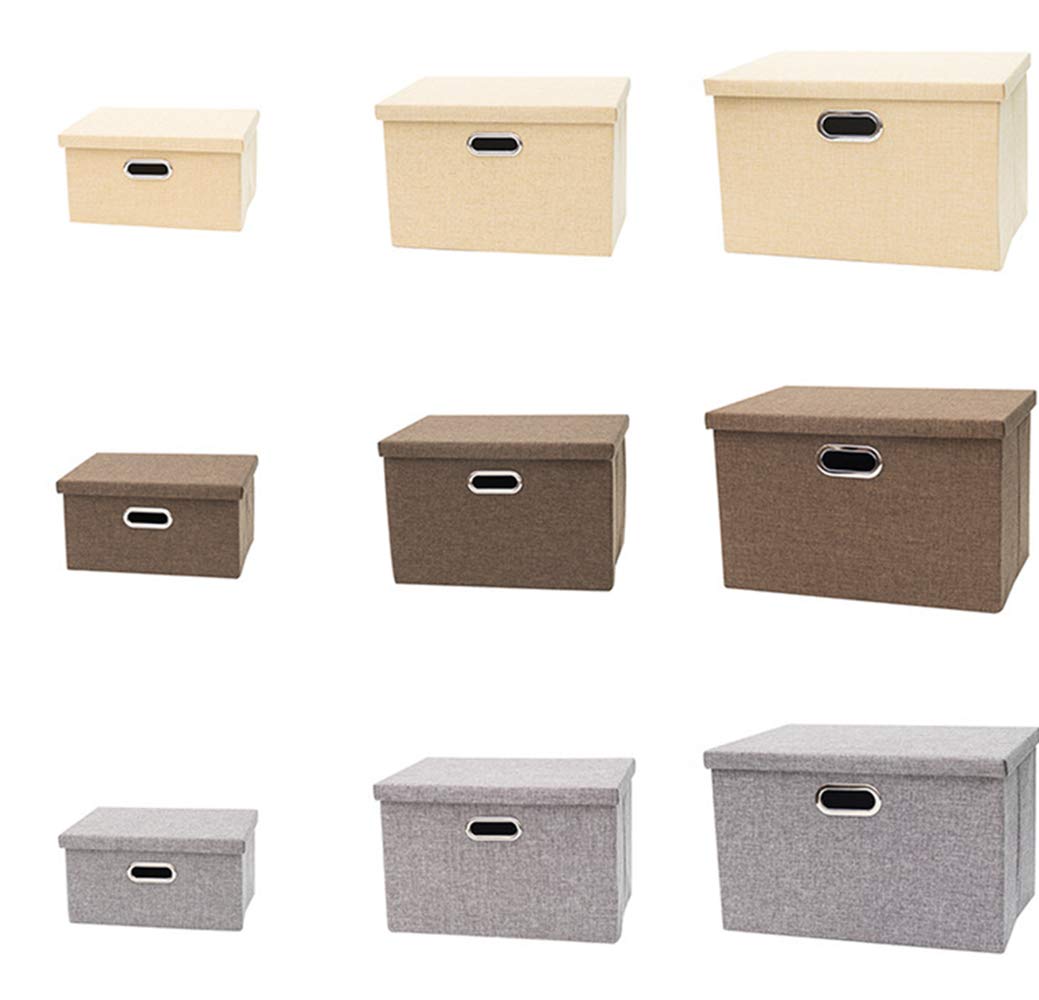 RAYLINE-DO Foldable Storage Box with Lids & Handles - Multi-Purpose Organizer for Kids Toys, Office Supplies & Home Decor | Space-Saving Grey Storage Basket for Bedroom, Playroom & Closet Organization