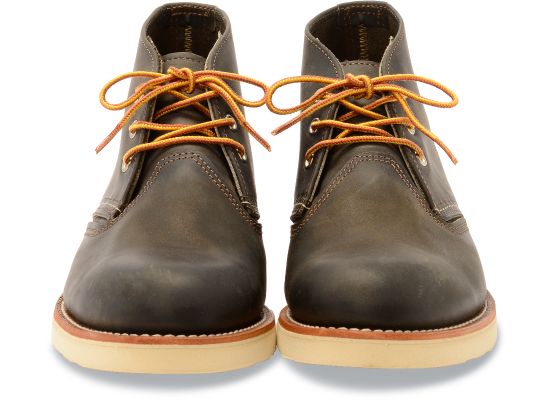 WORK CHUKKA 3150 Men's Leather Boots - Charcoal Rough & Tough - Comfortable & Durable for Work, Hiking & Outdoor Activities