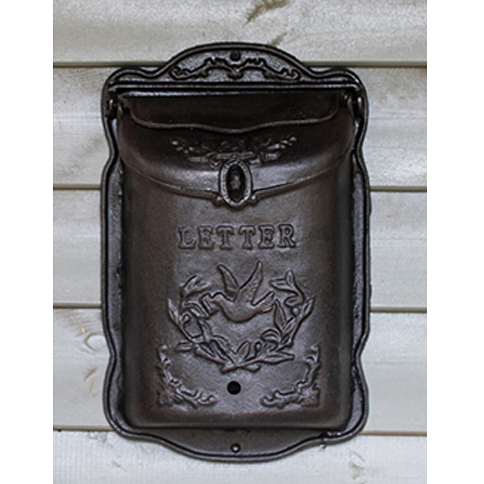 Vintage Decorative Cast Iron Letter Box with Lock - European Style Mailbox for Home, Office, Indoor & Outdoor Use - Perfect for Entryway, Gate, and Garden Decoration