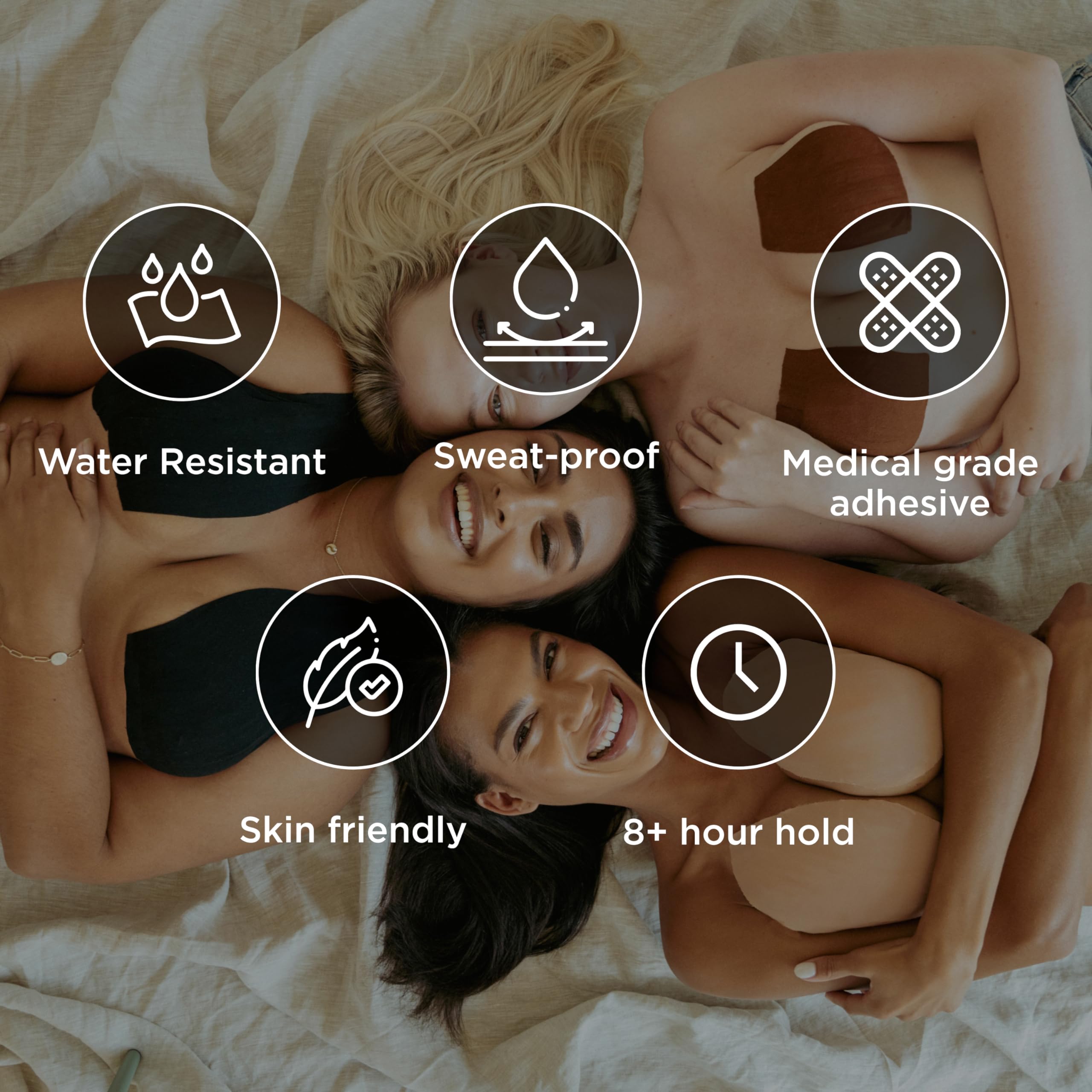 Best Boob Tape & Reusable Nipple Covers Kit for Women - Invisible Breast Lift Support for Dresses, Backless Outfits & Swimwear
