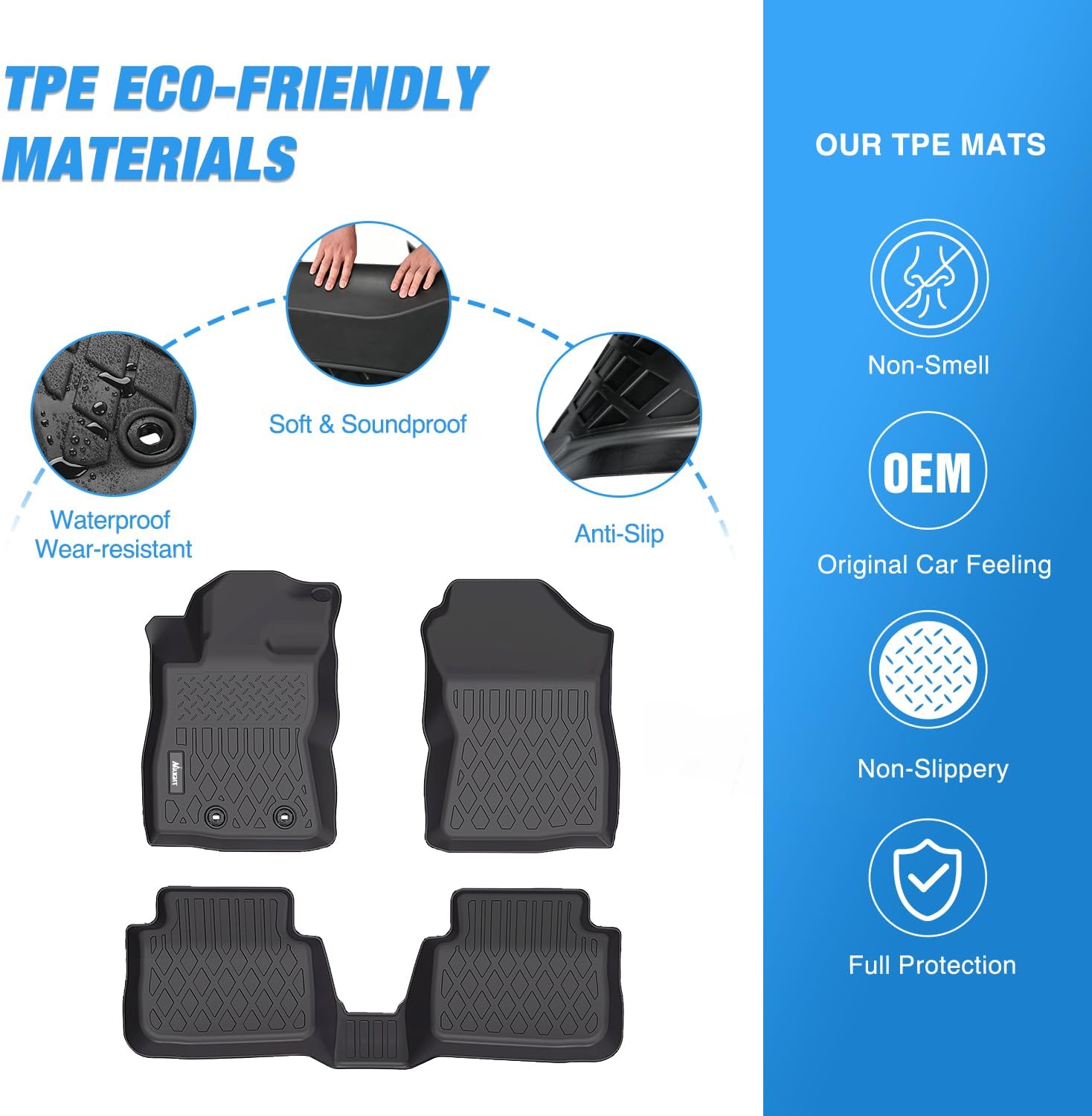 2024-2025 Subaru Crosstrek & Impreza Custom Fit TPE Floor Mats - All-Weather Protection for Cars, SUVs - Perfect for Road Trips, Daily Commute & Off-Road Adventures