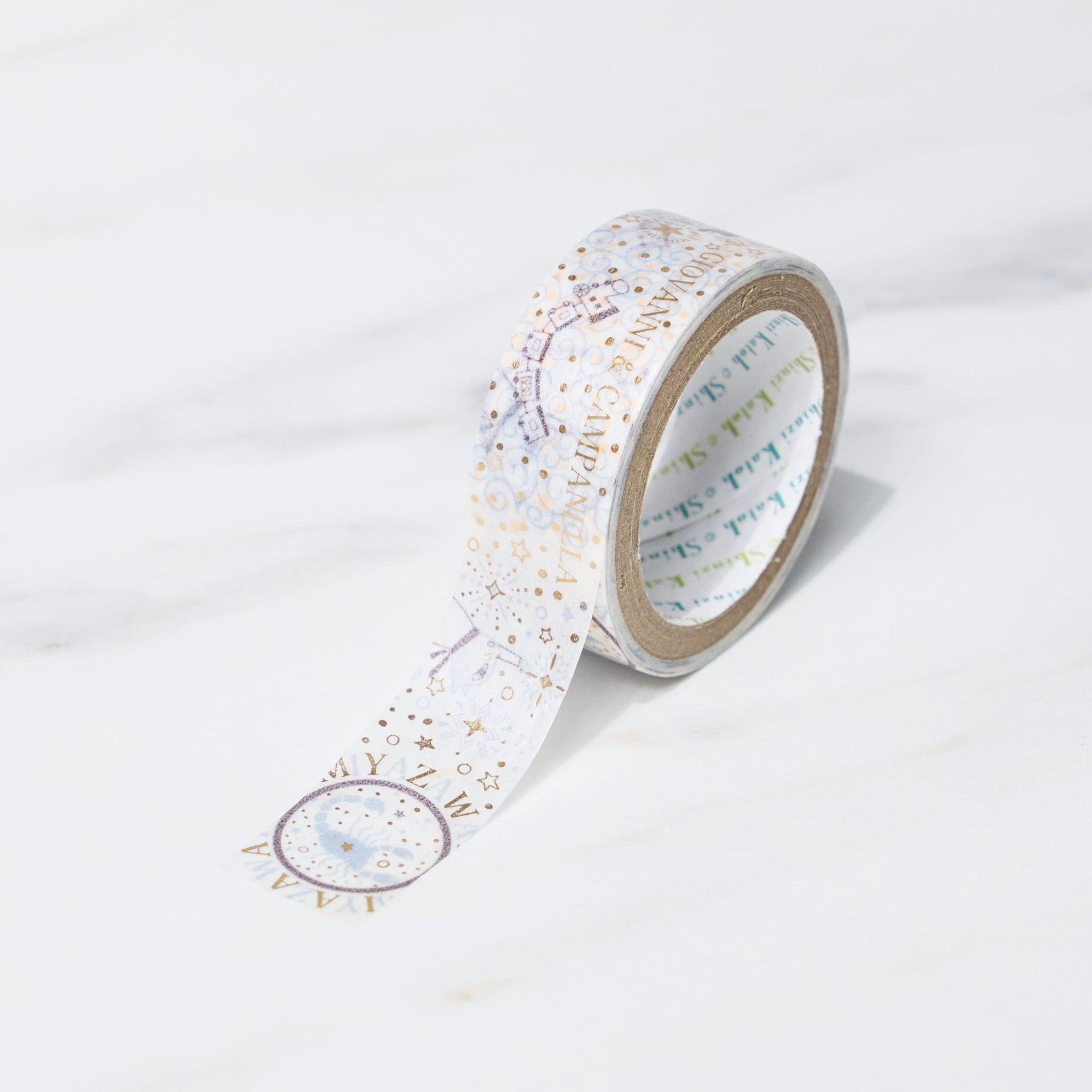 Japanese Miyazawa Kenji Journey Masking Tape Set - Shinzi Katoh Kirapika Design, Decorative Sealing Tape for Scrapbooking, Journaling & DIY Crafts