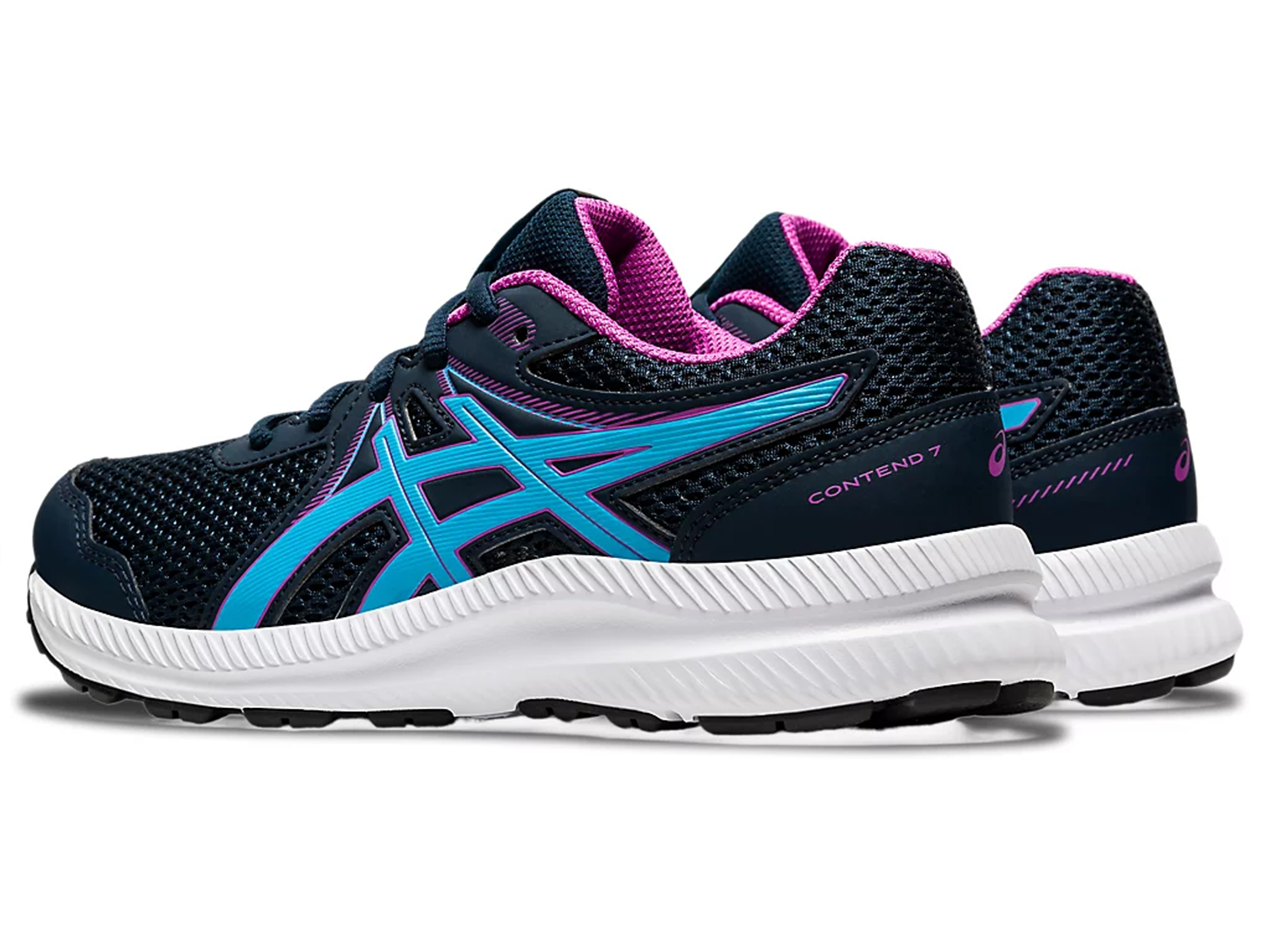 ASICS Junior Contend 7 GS Running Shoes for Kids - Lightweight & Durable Athletic Sneakers (Style 1014A192-404) - Perfect for School PE, Track Practice & Daily Play