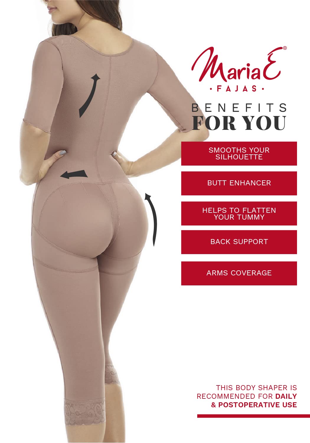 Post Surgery Compression Garment - MARIAE FAJAS Colombian Shapewear for Butt Lift & Body Contouring - Ideal for Postpartum Recovery, Tummy Tuck & Waist Training