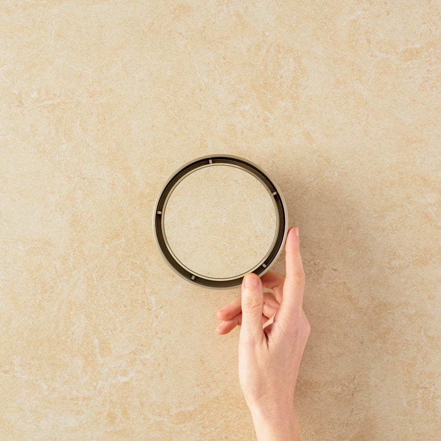 Round Tile Insert Floor Drain - Warm Brushed Nickel Finish - Perfect for Bathroom, Shower & Laundry Room Floor Drainage