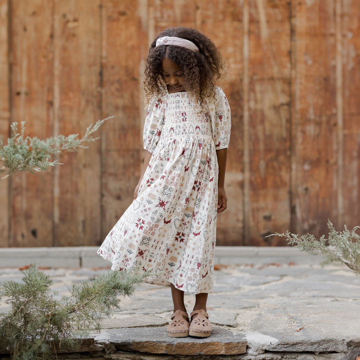Della Folkloric Natural Dress - Women's Boho Maxi Dress for Summer, Beach, and Festivals | Final Sale