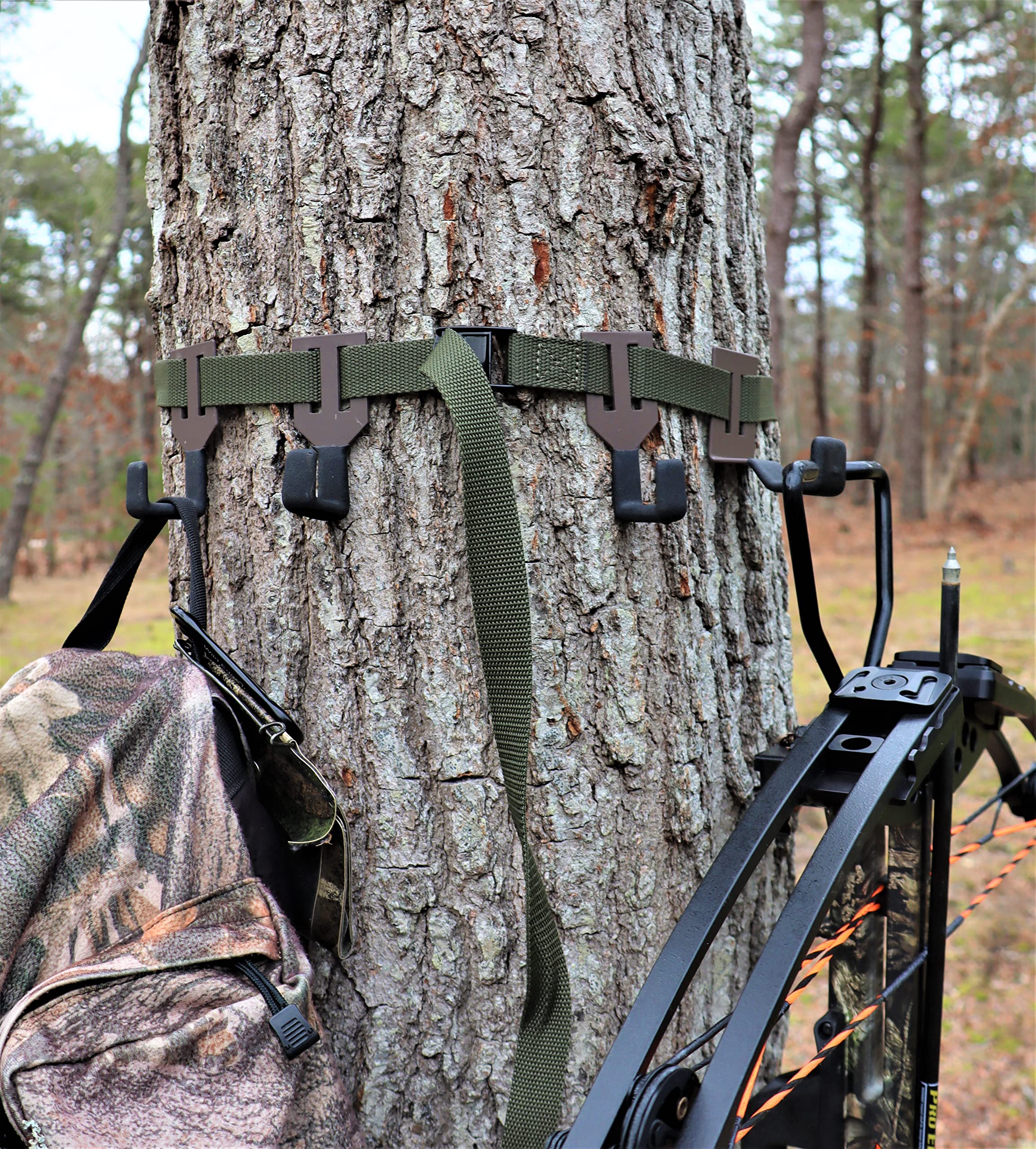 Best Crossbow Tree Hanger & Gear Organizer - Quick Setup in Seconds - Durable Metal Design (No Plastic) - Perfect for Hunting & Outdoor Use - Ideal for Deer Stands, Tree Stands & Camping Gear Storage