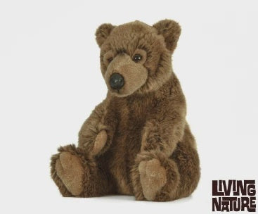 25cm Brown Bear Medium Plush Stuffed Animal Toy - Soft Cuddly Gift for Kids, Nursery Decor, Baby Shower Present