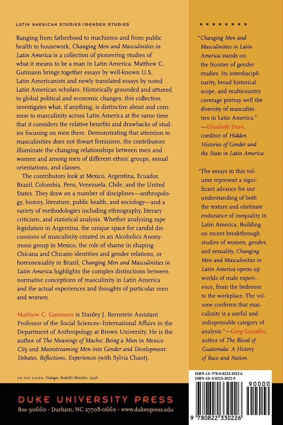 Changing Men and Masculinities in Latin America - Gender Studies Book on Male Identity & Social Transformation - Perfect for Sociology Courses & Cultural Research